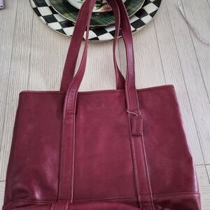 Coach Red Leather Tote